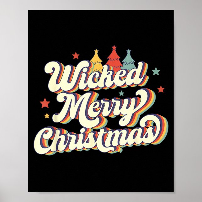 Affiche Wicked Merry Christmas Retro Groovy New England Xm (Devant)