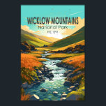 Affiche Wicklow Mountains National Park Irlande River Art<br><div class="desc">Design vectoriel de Wicklow Mountains. Le parc s'étend à travers le comté de Wicklow ainsi que de petites zones de South Dublin et Dún Laoghaire.</div>