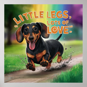 Affiche Wiener Chien Petits Jambes Beaucoup d'amour