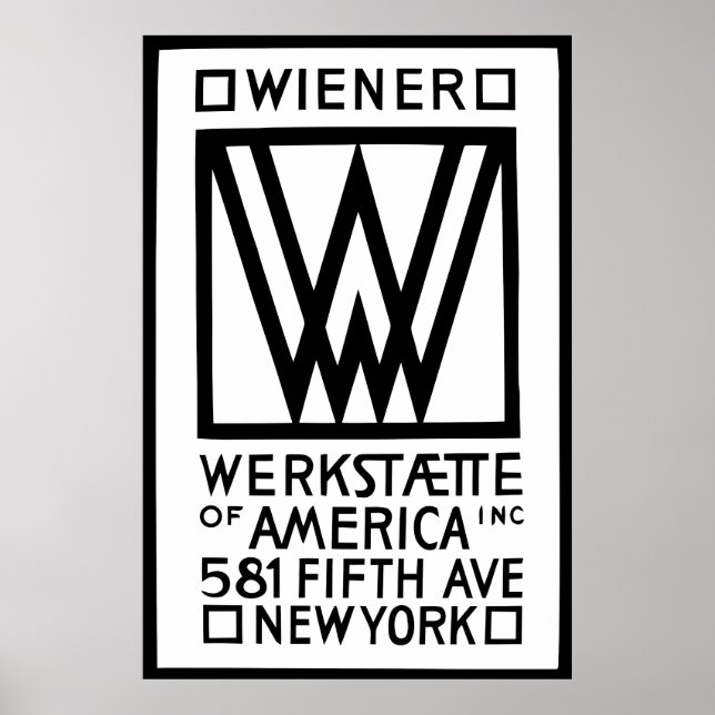 Affiche Wiener Werkstaette monochrome d'Amérique (Devant)