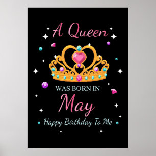 Affiche Wife Art A Queen Was Born In May