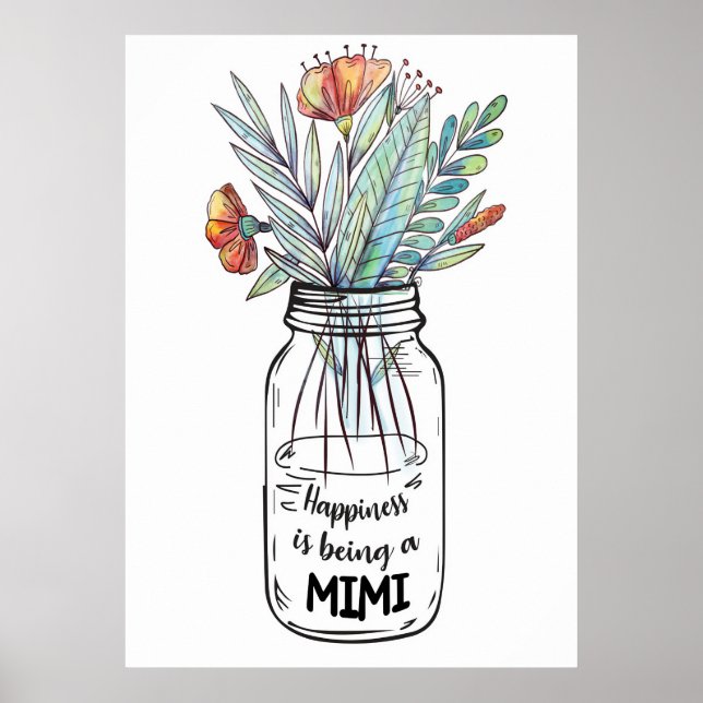 Affiche Wife Art Happiness Is Being A Mimi (Devant)