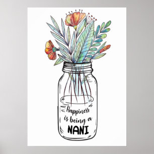 Affiche Wife Art Happiness Is Being A Nani