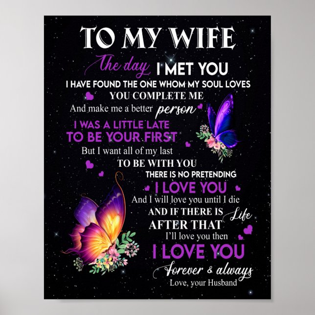 Affiche Wife Gifts | Letter To My Wife From Husband (Devant)