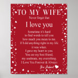 Affiche Wife Gifts | Letter To My Wife Love From Husband<br><div class="desc">Wife Gifts | To My Wife Never Forget That I Love You Love From Husband</div>