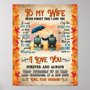 Affiche Wife Gifts   Letter To My Wife Love From Husband