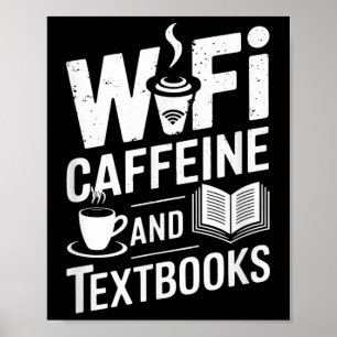 Affiche Wifi Caféine Et Manuels Scolaires