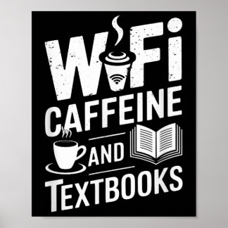 Affiche Wifi Caffeine And Textbooks 