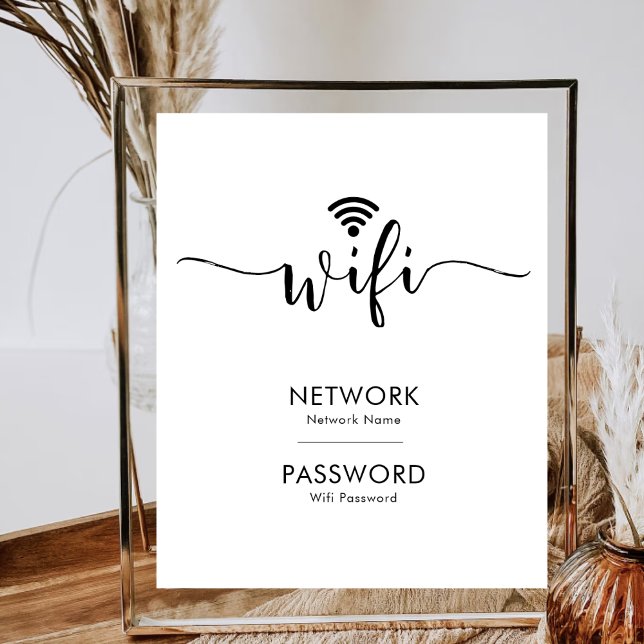 Affiche WiFi Mot de passe Internet Chambre d'hôtes Petite  (Créateur téléchargé)
