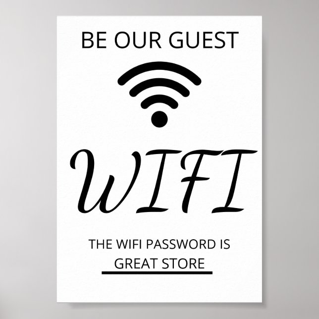 Affiche Wifi Network and Password Business Retail (Devant)
