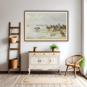 Affiche Wigeon et Turquoise au bord de l'eau, Art