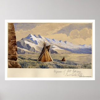 Affiche Wigwam des Indiens Ute, Salt Lake City