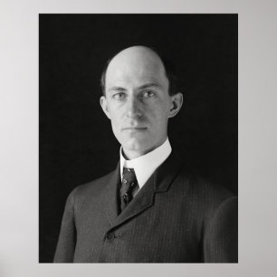 Affiche Wilbur Wright - Portrait de pionnier de l'aviation