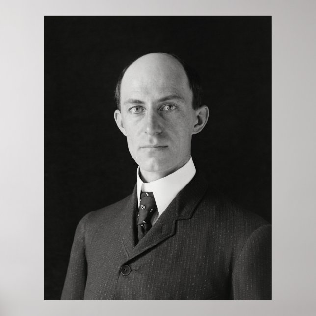 Affiche Wilbur Wright - Portrait de pionnier de l'aviation (Devant)