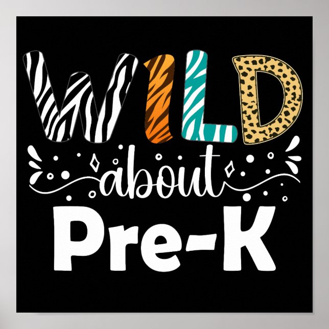 Affiche Wild About Pre-K Funny Student Teacher School (Devant)