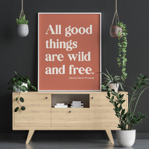 Affiche Wild and Free Inspirational Positivity Quote