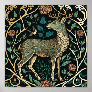 Affiche Wild animals live in a forest, dee too.