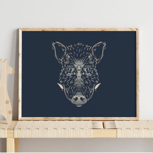 Affiche Wild Boar   Forêt Animal Wild Boar Wall Imprimer