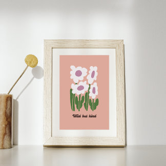 Affiche Wild But Kind Retro Daisy Wall Art