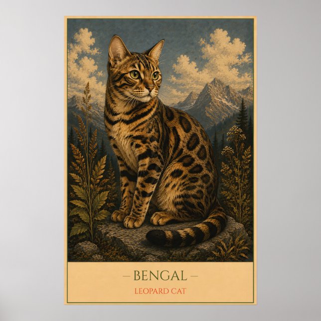 Affiche Wild Elegance: Bengal Cat (Devant)