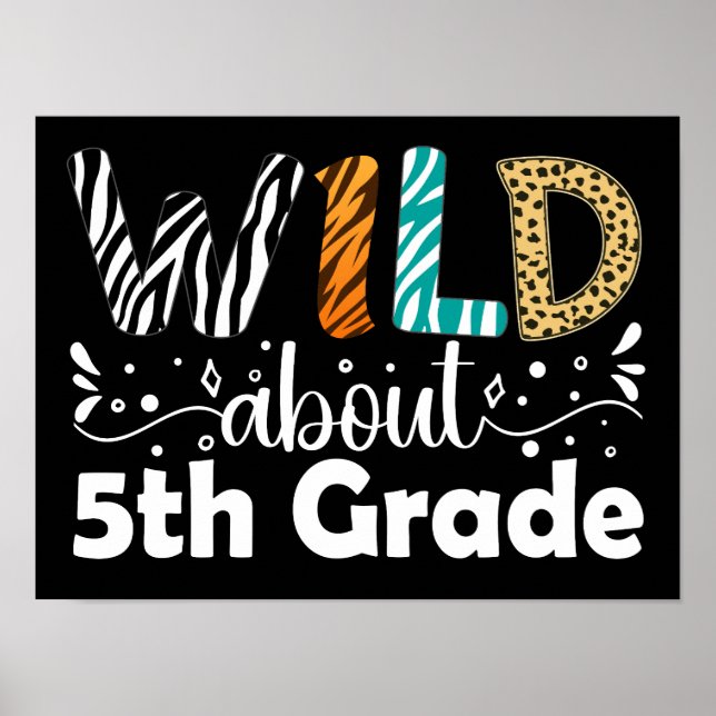Affiche Wild Environ 5e année Retour à l'école drôle (Devant)