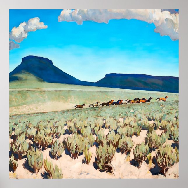 Affiche « Wild Horse Country » par Maynard Dixon (Devant)