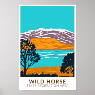Affiche Wild Horse State Recrerereation Area Nevada Vintag