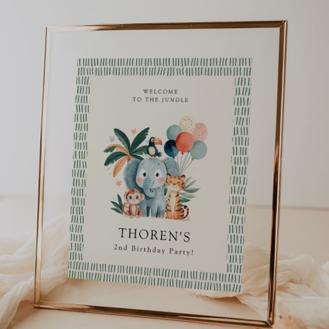 Affiche Wild Jungle Theme Birthday Party Welcome (Créateur téléchargé)