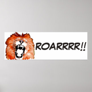 Affiche Wild Lion Pop Art Style de bande dessinée Script r