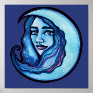 Affiche Wild MoonEnfant déesse Lune Enfant sorcière