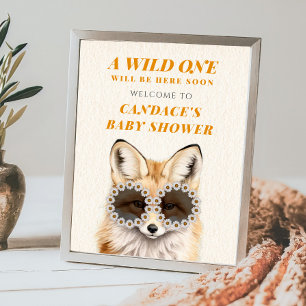 Affiche Wild One Daisy Fox Baby shower Bienvenue