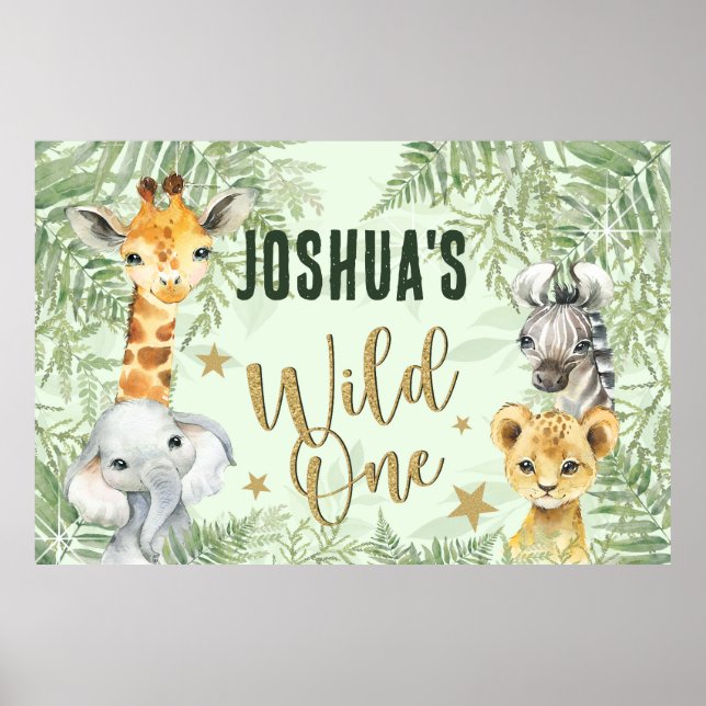Affiche Wild One Safari Animaux Welcome Banner (Devant)