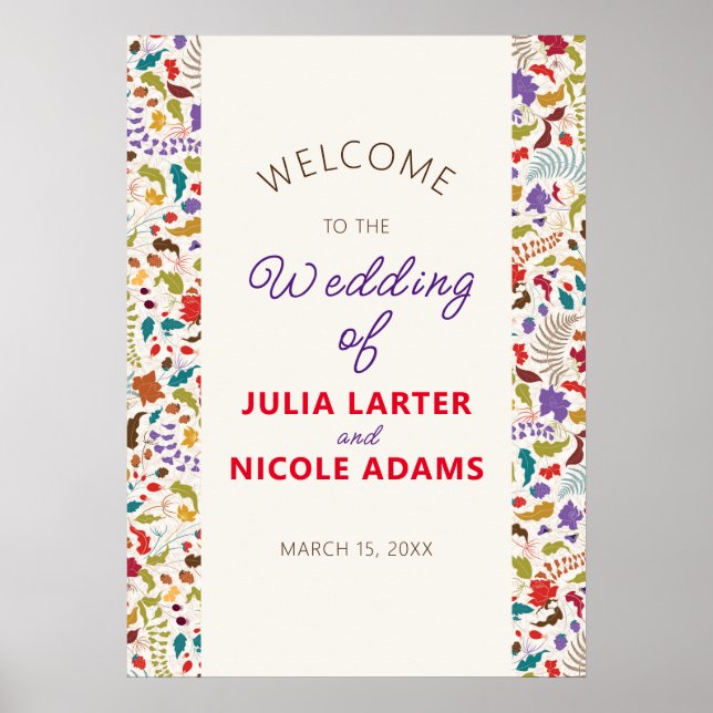 Affiche Wild Rose Woods Exotic Flower Garden Mariage (Devant)