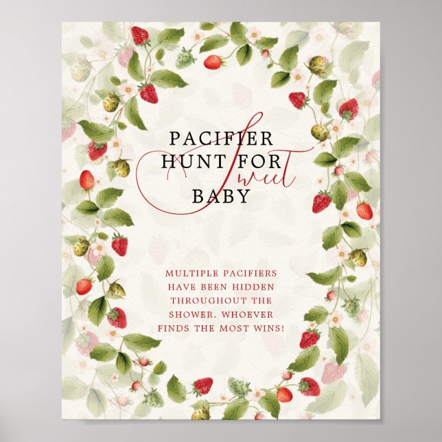 AFFICHE WILD STRAW BERRY SWEET BABY SHOWER SIGN (Devant)