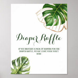 Affiche Wild Tropical Palm Genre Neutre Baby shower Jeu