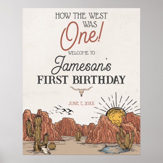 Affiche Wild West Rodeo premier anniversaire signe de bien (Devant)