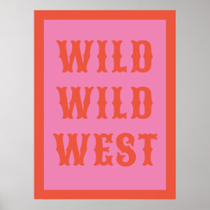 Affiche Wild West Typographie cabine de Ranch