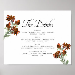 Affiche Wildbloom Menu des Boissons Bohèmes Terracotta O