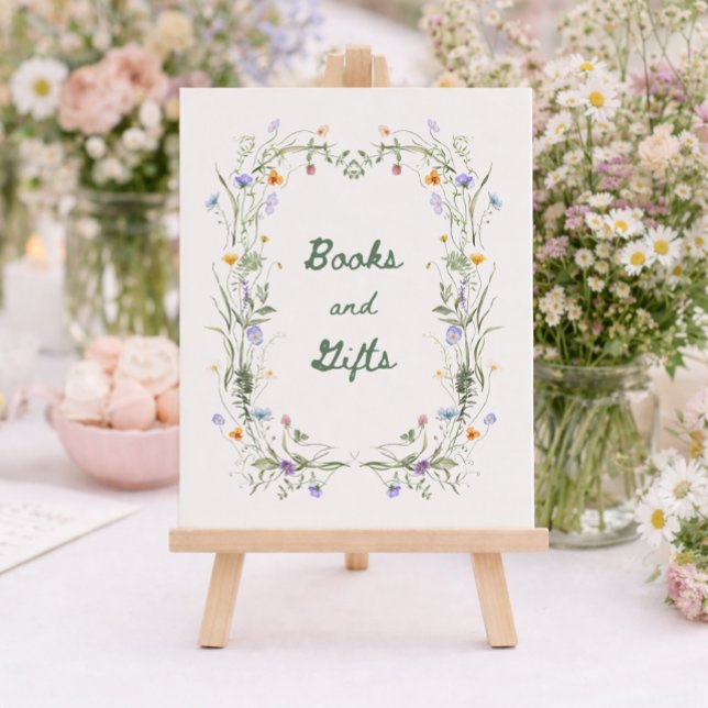 Affiche Wildflower Books and Gifts Baby Shower Table Sign (Créateur téléchargé)