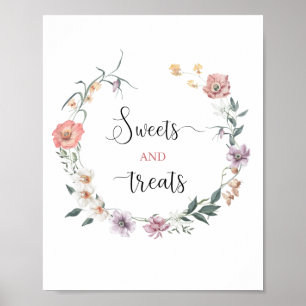 Affiche Wildflower est en route Fête de bébé de printemps