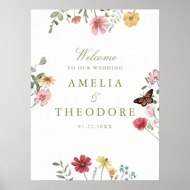 Affiche Wildflower Garden Wedding Welcome (Devant)