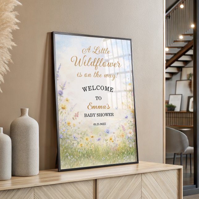 Affiche Wildflower Meadow Spring Baby Shower Welcome (Créateur téléchargé)