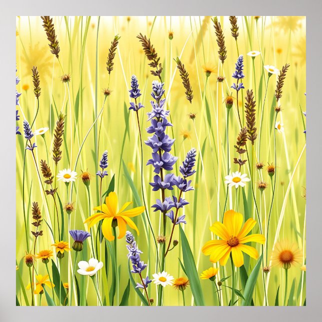 Affiche Wildflower Meadow Summer Pattern (Devant)