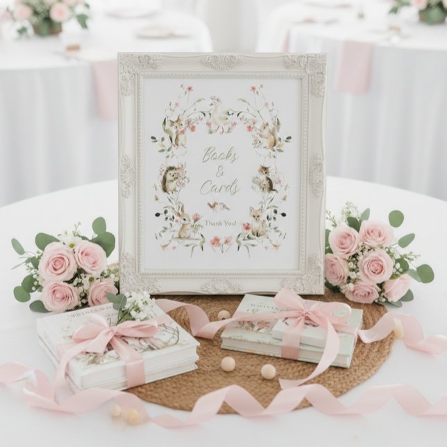 Affiche Wildflower Woodland Animals Shower Books and Cards (Créateur téléchargé)