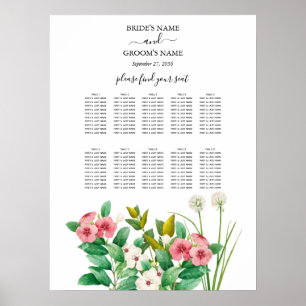 Affiche Wildflowers Periwinkle Wedding Seating Chart