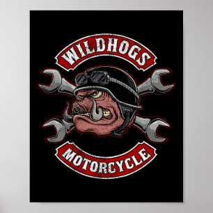 Affiche Wildhogs Motorcycle Speeders Wild Boars Chasse Bo