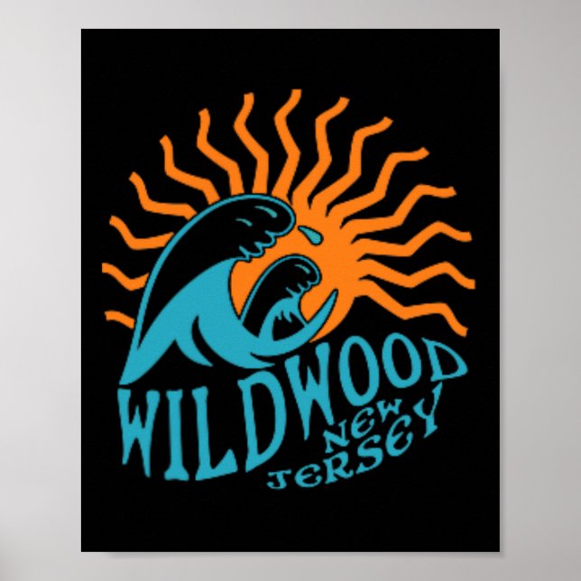 Affiche Wildwood New Jersey Beach Front Et Back (Devant)