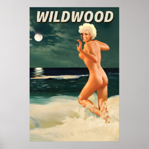 Affiche Wildwood New Jersey Shore Marilyn Monroe Lune