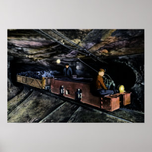 Affiche Wilkes Barre Pennsylvania Hauling Charbon de la mi