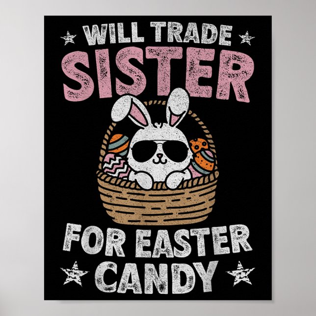 Affiche Will Trade Sister For Easter Candy Funny Boys (Devant)